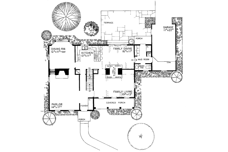 Home Plan - Floor Plan - Main Floor for Country House Plan #72-690 - 3 bed, 2.5 bath