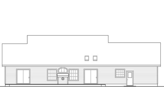 Exterior - Rear Elevation for Country House Plan #124-984 - 3 bed, 2 bath