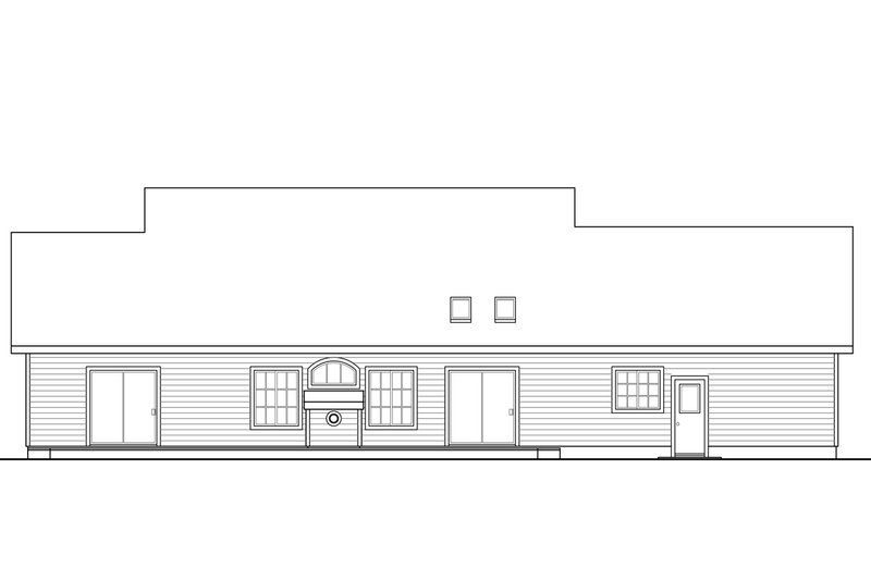 Architectural House Design - Exterior - Rear Elevation for Country House Plan #124-984 - 3 bed, 2 bath