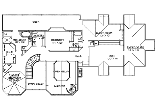 Floor Plan - Upper Floor for Victorian House Plan #5-228 - 5 bed, 3.5 bath