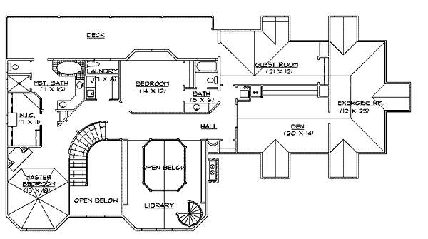 Victorian Floor Plan - Upper Floor Plan #5-228
