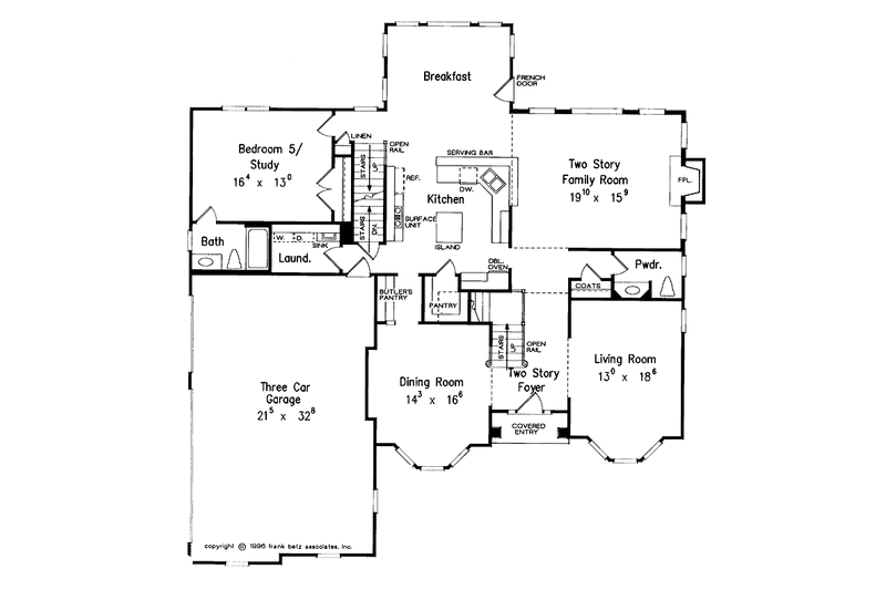 Home Plan - Floor Plan - Main Floor for Mediterranean House Plan #927-476 - 5 bed, 4.5 bath