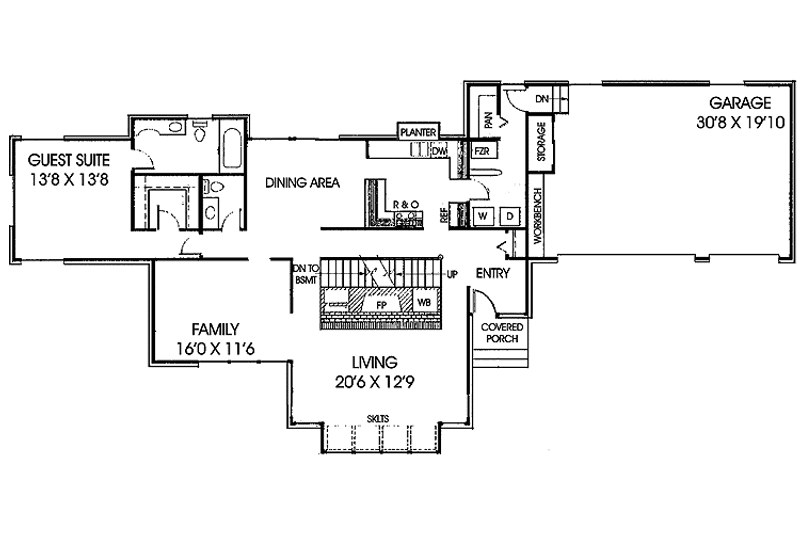 Home Plan - Floor Plan - Main Floor for Country House Plan #60-940 - 4 bed, 3.5 bath