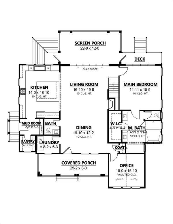 House Design - Country Floor Plan - Main Floor Plan #1080-13