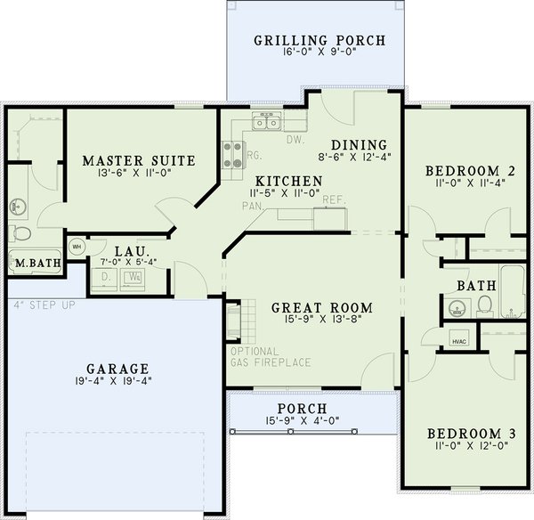 Country Floor Plan - Main Floor Plan #17-3021