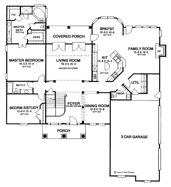 House Design - Mediterranean Floor Plan - Main Floor Plan #952-44