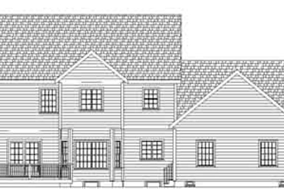 Exterior - Rear Elevation for Country House Plan #75-189 - 4 bed, 3.5 bath