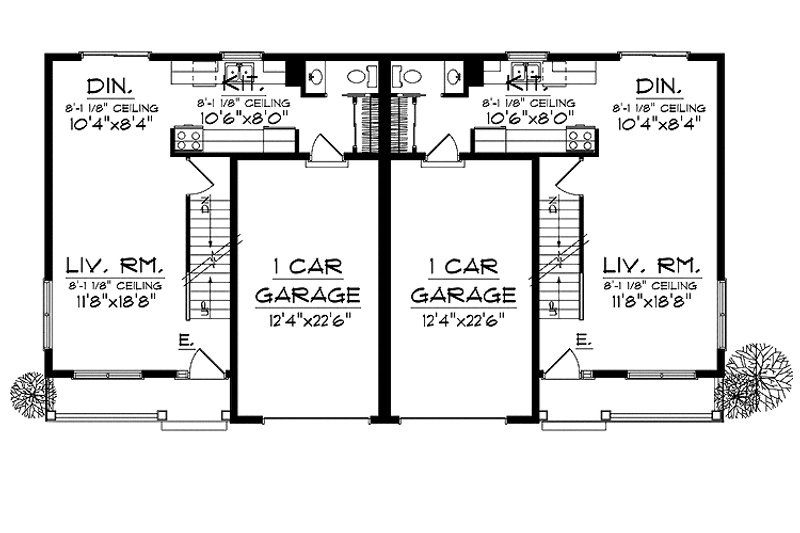 Dream House Plan - Floor Plan - Main Floor for Country House Plan #70-1405 - 3 bed, 1.5 bath