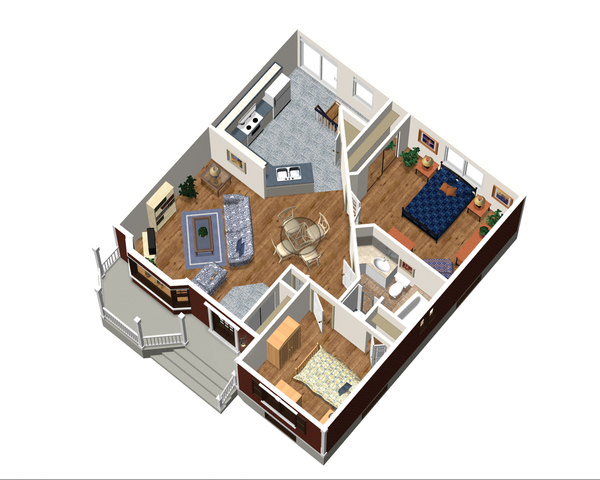 Architectural House Design - Country Floor Plan - Main Floor Plan #25-4430