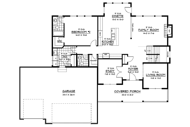 Home Plan - Floor Plan - Main Floor for European House Plan #51-632 - 4 bed, 3.5 bath