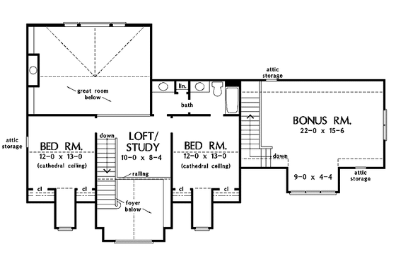 Floor Plan - Upper Floor for Country House Plan #929-722 - 4 bed, 3 bath