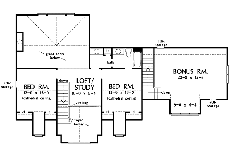 Home Plan - Floor Plan - Upper Floor for Country House Plan #929-722 - 4 bed, 3 bath