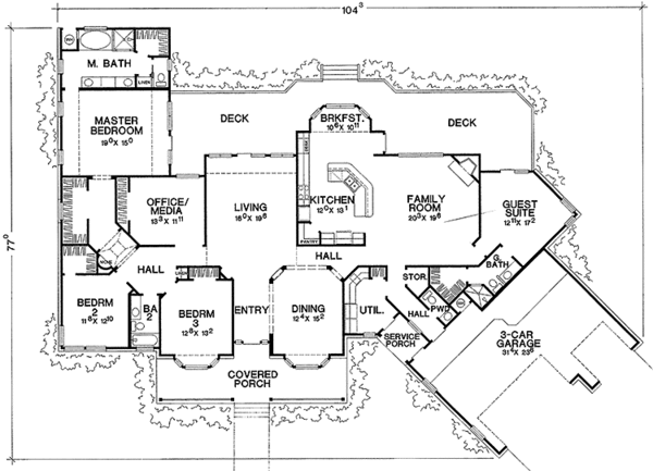 House Design - Country Floor Plan - Main Floor Plan #472-325