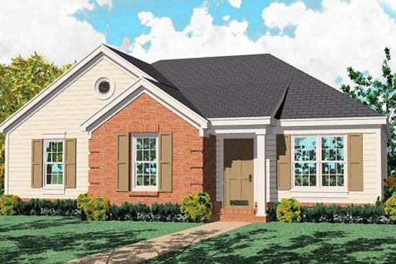 Exterior - Front Elevation for Southern House Plan #81-124 - 3 bed, 2 bath