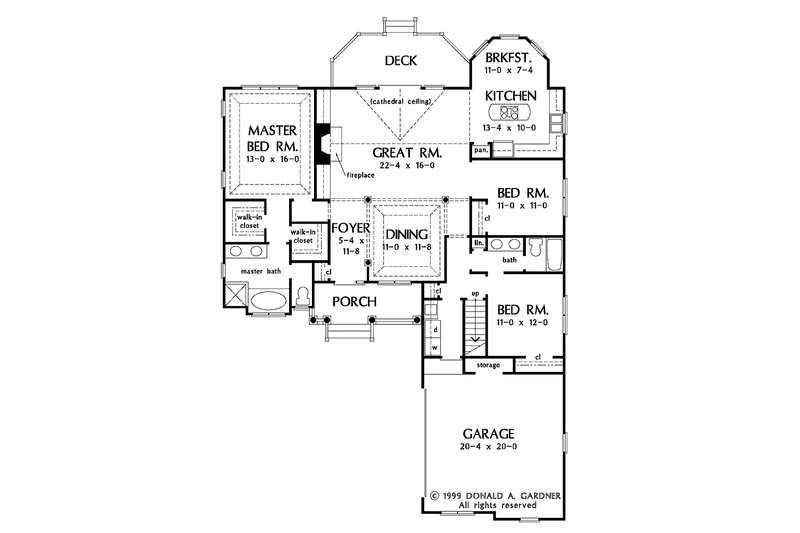 Home Plan - Floor Plan - Main Floor for Ranch House Plan #929-540 - 3 bed, 2 bath