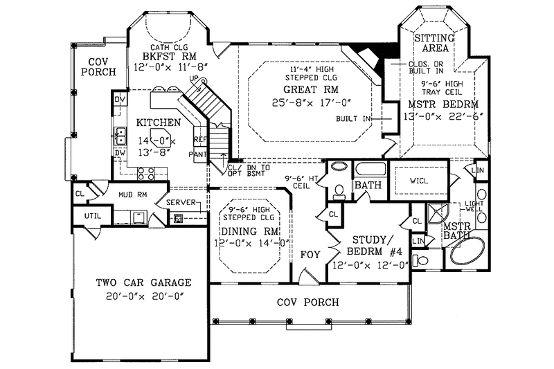 House Plan Design - Floor Plan - Main Floor for Country House Plan #314-184 - 4 bed, 3 bath