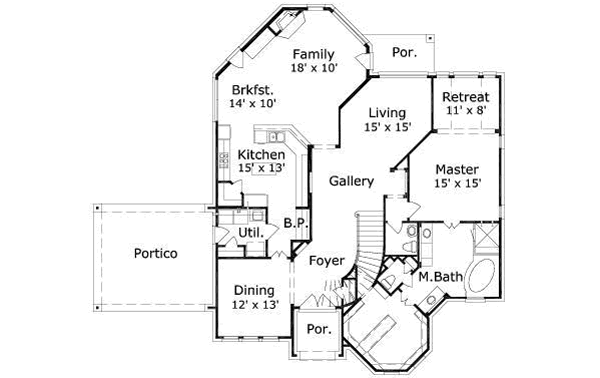 Traditional Floor Plan - Main Floor Plan #411-186