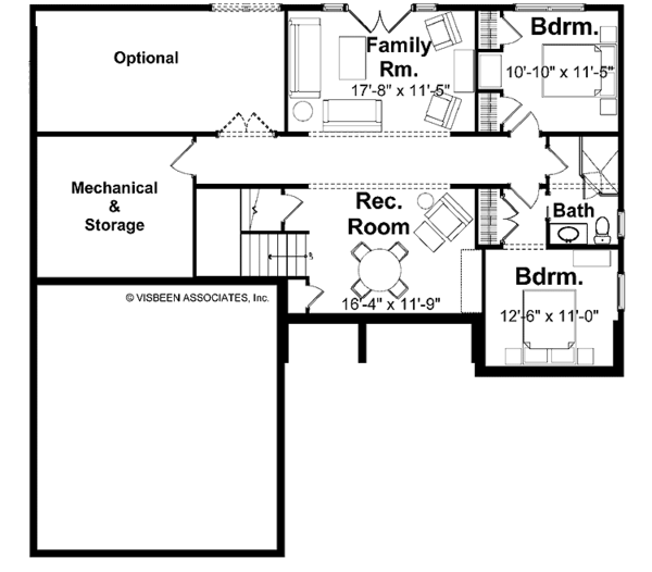 House Plan Design - European Floor Plan - Lower Floor Plan #928-154