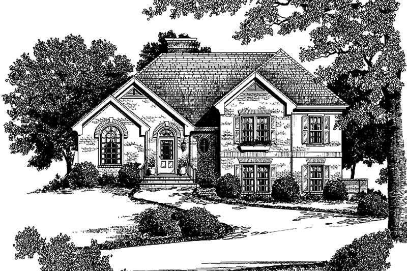 House Blueprint - Exterior - Front Elevation 3 for Traditional House Plan #429-108 - 3 bed, 2.5 bath