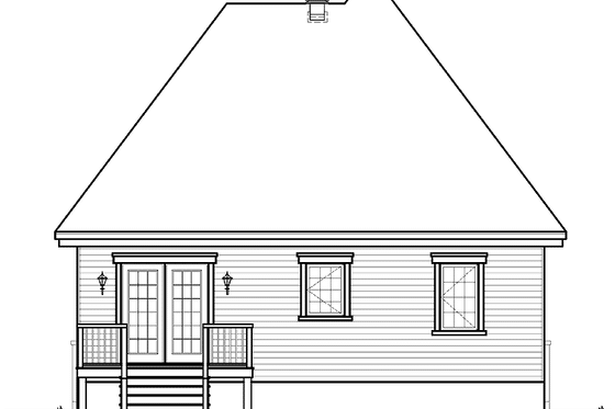 Exterior - Rear Elevation for European House Plan #23-2501 - 4 bed, 2 bath