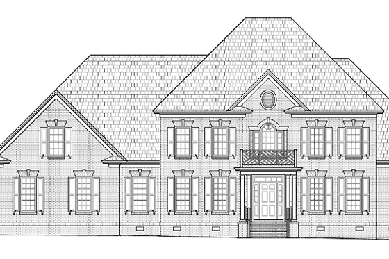 Exterior - Front Elevation 3 for Colonial House Plan #1054-5 - 6 bed, 4.5 bath