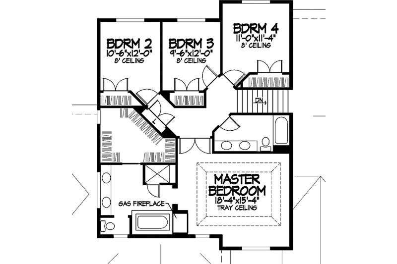 Dream House Plan - Floor Plan - Upper Floor for Traditional House Plan #320-1453 - 4 bed, 2.5 bath