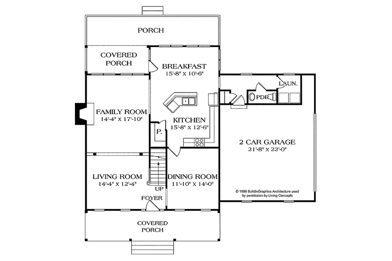 Dream House Plan - Floor Plan - Main Floor for Classical House Plan #453-129 - 3 bed, 2.5 bath