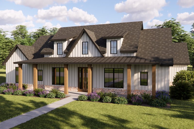 Architectural House Design - Exterior - Front Elevation 4 for Farmhouse House Plan #1119-19 - 3 bed, 2 bath
