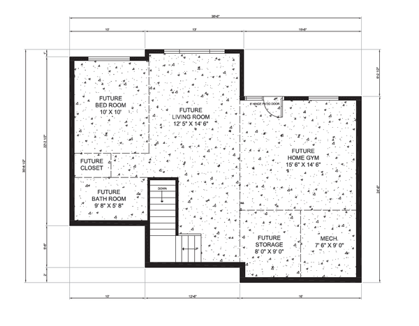 Architectural House Design - Contemporary Floor Plan - Lower Floor Plan #1075-15