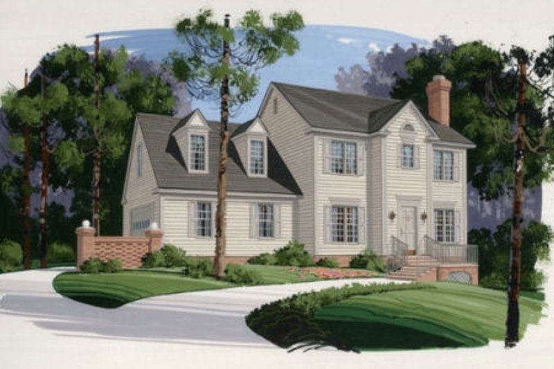 Dream House Plan - Colonial Exterior - Front Elevation Plan #56-128