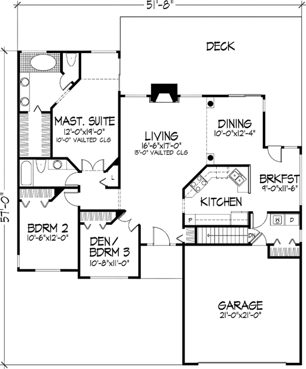 Home Plan - Ranch Floor Plan - Main Floor Plan #320-567