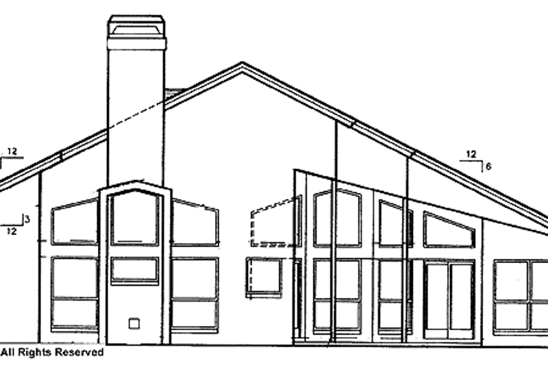 House Blueprint - Exterior - Rear Elevation for Mediterranean House Plan #417-494 - 4 bed, 3 bath