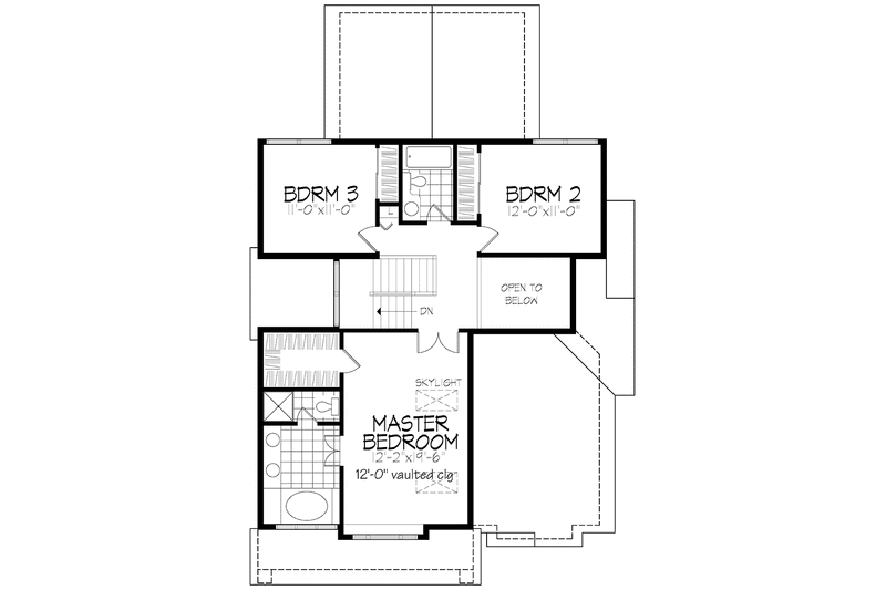House Blueprint - Floor Plan - Upper Floor for Prairie House Plan #320-1082 - 3 bed, 2.5 bath