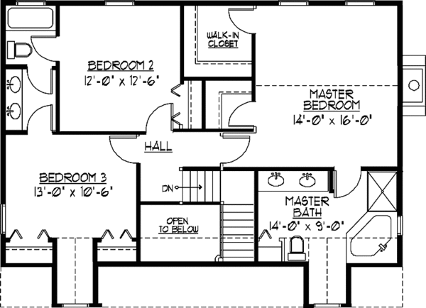 Home Plan - Colonial Floor Plan - Upper Floor Plan #978-19