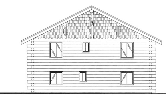 Exterior - Rear Elevation 3 for Log House Plan #117-827, 1.5 bath