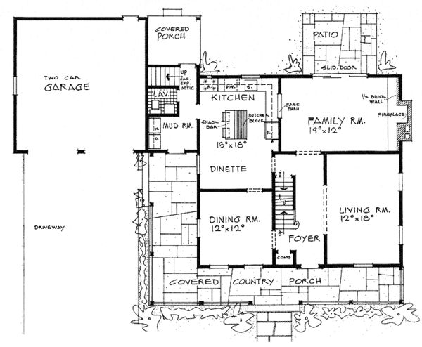 House Blueprint - Country Floor Plan - Main Floor Plan #315-116
