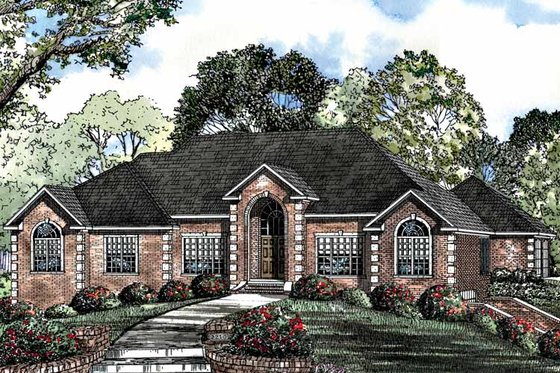 Exterior - Front Elevation 3 for Traditional House Plan #17-2939 - 4 bed, 4 bath