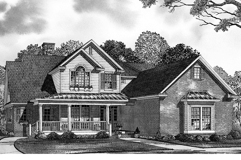 Dream House Plan - Exterior - Front Elevation 3 for Country House Plan #17-3048 - 4 bed, 2 bath