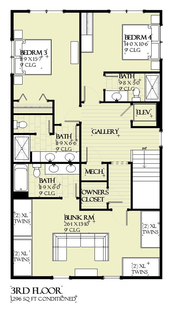 House Blueprint - Beach Floor Plan - Upper Floor Plan #901-155