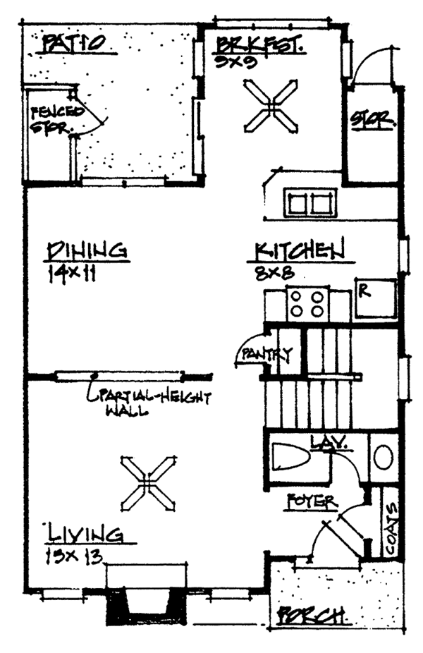 House Design - Colonial Floor Plan - Main Floor Plan #30-326