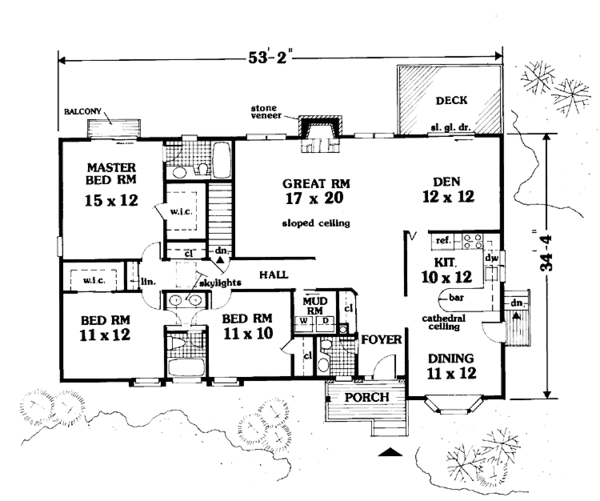 Home Plan - Country Floor Plan - Main Floor Plan #3-323