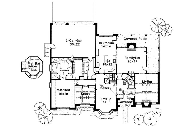 Architectural House Design - Floor Plan - Main Floor for Traditional House Plan #310-1084 - 4 bed, 3.5 bath