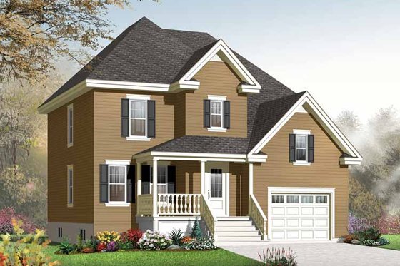 Exterior - Front Elevation 3 for Country House Plan #23-2538 - 3 bed, 2 bath