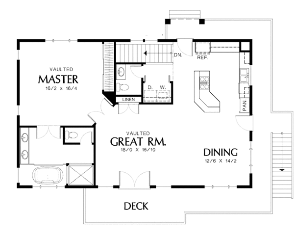 Home Plan - Craftsman Floor Plan - Upper Floor Plan #48-895