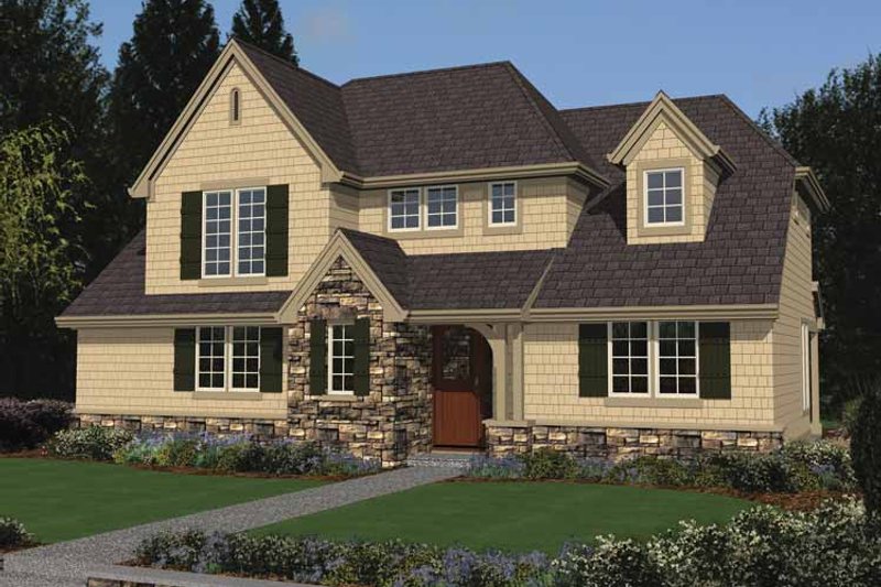 Architectural House Design - Colonial Exterior - Front Elevation Plan #48-870