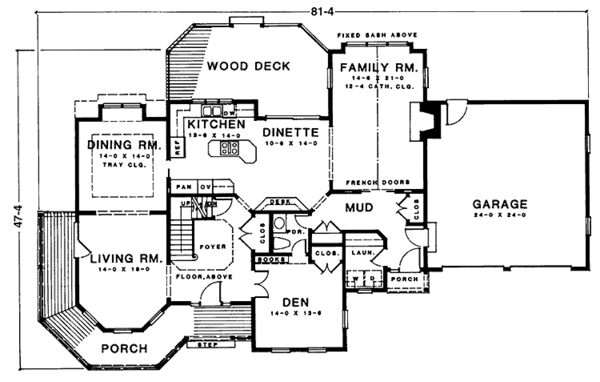 Home Plan - Country Floor Plan - Main Floor Plan #1001-10