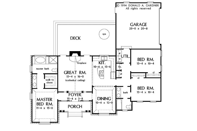 Dream House Plan - Floor Plan - Main Floor for Ranch House Plan #929-207 - 3 bed, 2 bath