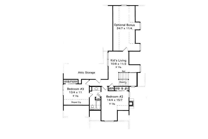 Home Plan - Floor Plan - Upper Floor for Country House Plan #41-148 - 3 bed, 2.5 bath