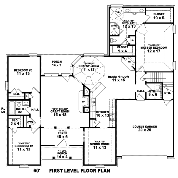 Southern Floor Plan - Main Floor Plan #81-1096