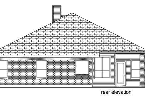 Exterior - Rear Elevation for Traditional House Plan #84-614 - 3 bed, 2 bath